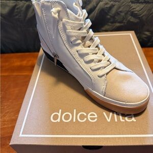 Dolce Vita Women's Cream and Tan High-Top Sneakers